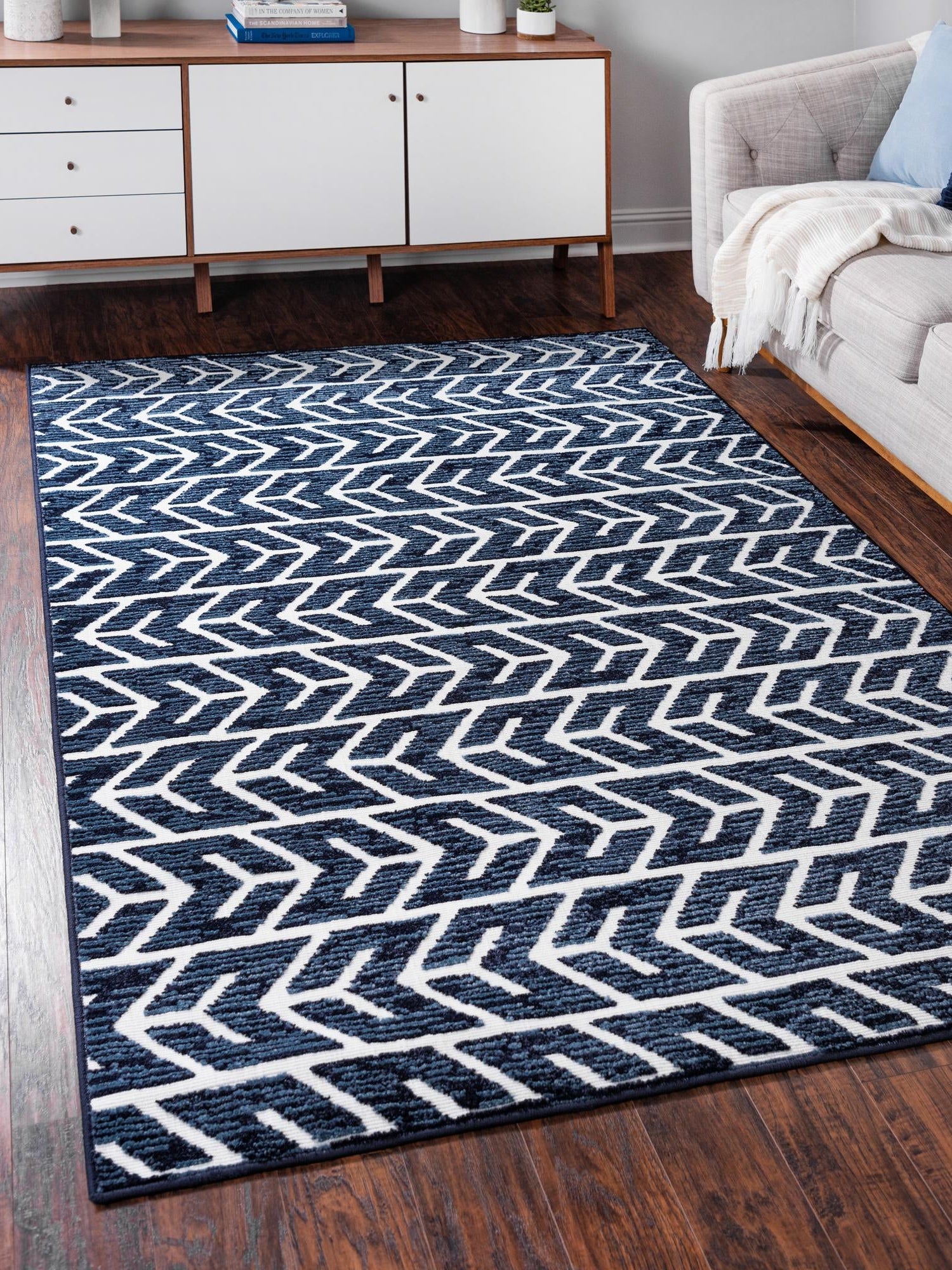 Navy Blue 1' 8 x 1' 8 Sabrina Soto Outdoor Sample Area Rug Weather Resistant for Patio, Deck, Terrace, Balcony, Porch Durable Carpet for Exterior Home Design for Sale at Rug Engine