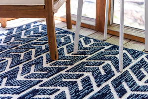 Navy Blue 10' x 13' Sabrina Soto Outdoor Rectangle Area Rug Weather Resistant for Patio, Deck, Terrace, Balcony, Porch Durable Carpet for Exterior Home Design for Sale at Rug Engine