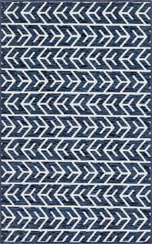 Navy Blue 5' 1 x 8' Sabrina Soto Outdoor Rectangle Area Rug Weather Resistant for Patio, Deck, Terrace, Balcony, Porch Durable Carpet for Exterior Home Design for Sale at Rug Engine