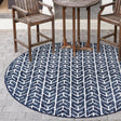 Navy Blue 7' x 7' Sabrina Soto Outdoor Round Rug