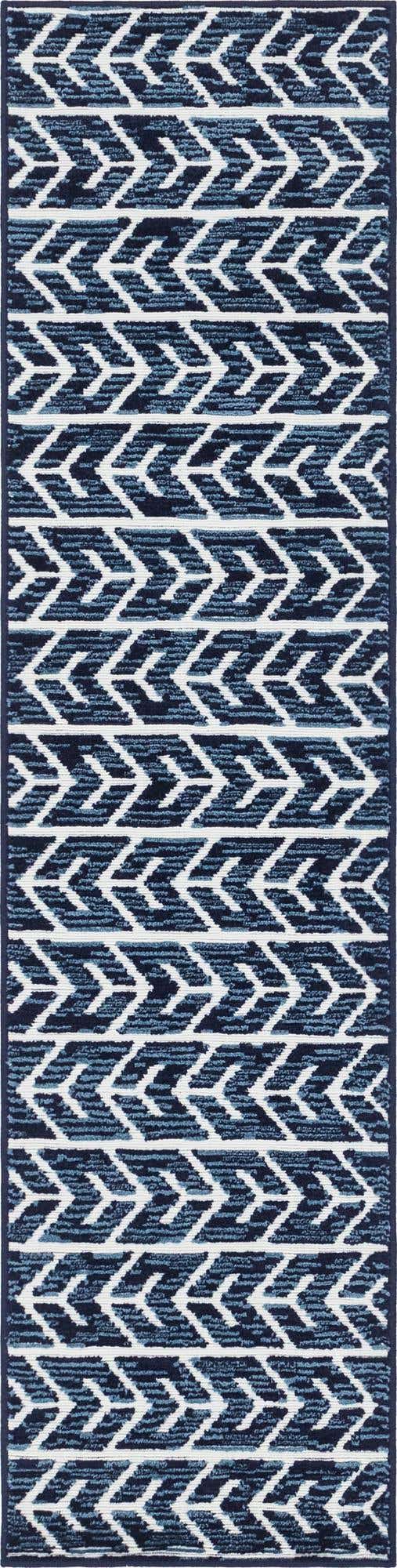 Navy Blue 2' x 8' Sabrina Soto Outdoor Runner Area Rug Weather Resistant for Patio, Deck, Terrace, Balcony, Porch Durable Carpet for Exterior Home Design for Sale at Rug Engine