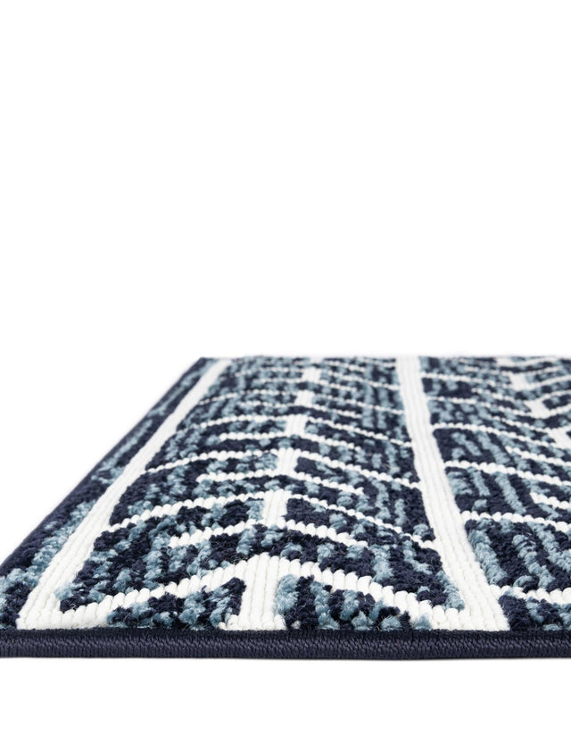 Navy Blue 2' 7 x 10' Sabrina Soto Outdoor Runner Area Rug Weather Resistant for Patio, Deck, Terrace, Balcony, Porch Durable Carpet for Exterior Home Design for Sale at Rug Engine