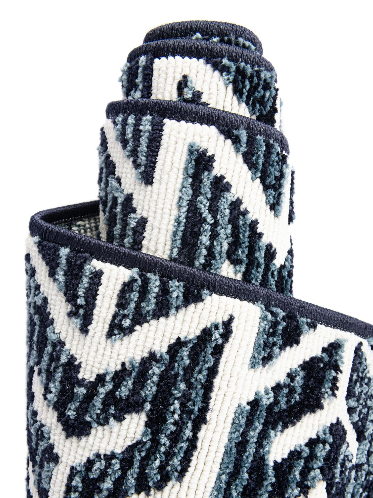 Navy Blue 2' 7 x 12' Sabrina Soto Outdoor Runner Area Rug Weather Resistant for Patio, Deck, Terrace, Balcony, Porch Durable Carpet for Exterior Home Design for Sale at Rug Engine