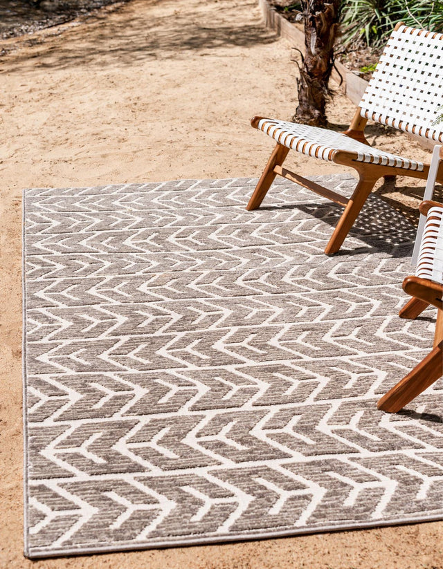 Beige 5' 1 x 8' Sabrina Soto Outdoor Rectangle Area Rug Weather Resistant for Patio, Deck, Terrace, Balcony, Porch Durable Carpet for Exterior Home Design for Sale at Rug Engine