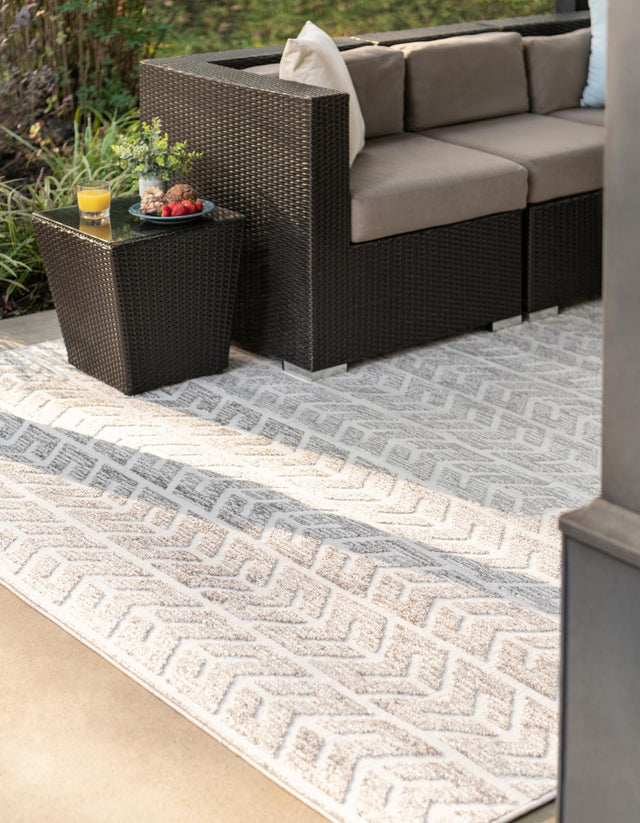 Beige 8' x 10' Sabrina Soto Outdoor Rectangle Rug