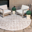 Beige 8' x 8' Sabrina Soto Outdoor Round Rug