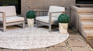 Beige 8' x 8' Sabrina Soto Outdoor Round Rug