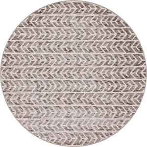 Beige 8' x 8' Sabrina Soto Outdoor Round Rug