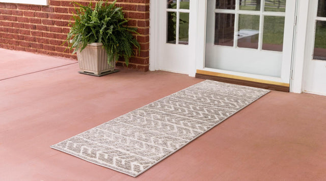 Beige 2' x 6' 1 Sabrina Soto Outdoor Runner Area Rug Weather Resistant for Patio, Deck, Terrace, Balcony, Porch Durable Carpet for Exterior Home Design for Sale at Rug Engine