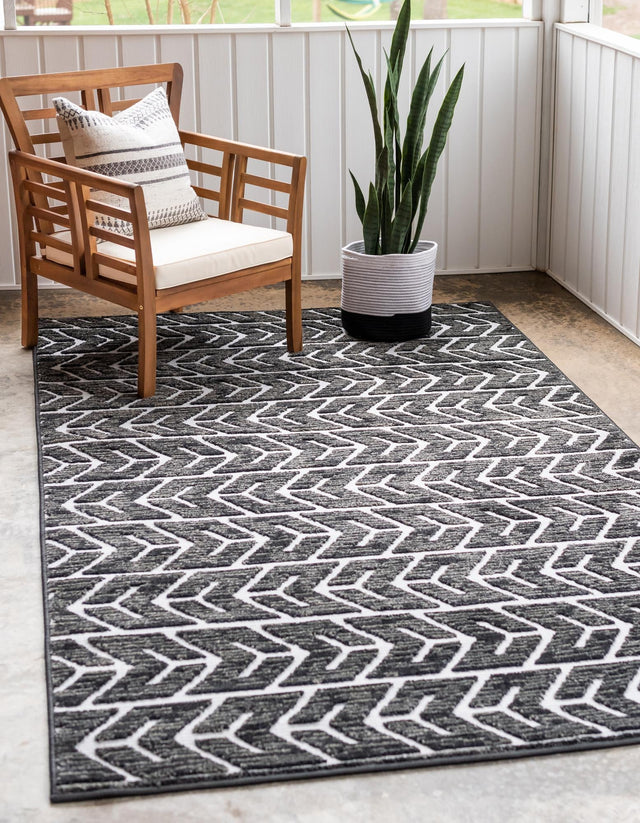 Black 1' 8 x 1' 8 Sabrina Soto Outdoor Sample Area Rug Weather Resistant for Patio, Deck, Terrace, Balcony, Porch Durable Carpet for Exterior Home Design for Sale at Rug Engine