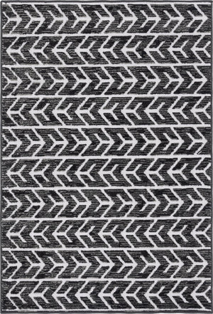 Black 4' 1 x 6' 1 Sabrina Soto Outdoor Rectangle Area Rug Weather Resistant for Patio, Deck, Terrace, Balcony, Porch Durable Carpet for Exterior Home Design for Sale at Rug Engine