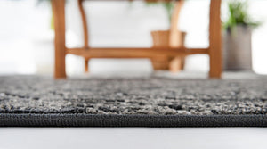 Black 8' x 8' Sabrina Soto Outdoor Round Area Rug Weather Resistant for Patio, Deck, Terrace, Balcony, Porch Durable Carpet for Exterior Home Design for Sale at Rug Engine
