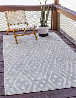 Gray 5' 1 x 8' Sabrina Soto Outdoor Rectangle Area Rug Weather Resistant for Patio, Deck, Terrace, Balcony, Porch Durable Carpet for Exterior Home Design for Sale at Rug Engine