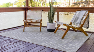 Gray 5' 1 x 8' Sabrina Soto Outdoor Rectangle Area Rug Weather Resistant for Patio, Deck, Terrace, Balcony, Porch Durable Carpet for Exterior Home Design for Sale at Rug Engine
