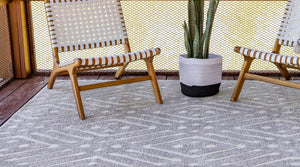 Gray 4' 1 x 6' 1 Sabrina Soto Outdoor Rectangle Area Rug Weather Resistant for Patio, Deck, Terrace, Balcony, Porch Durable Carpet for Exterior Home Design for Sale at Rug Engine