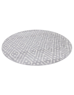 Gray 8' x 8' Sabrina Soto Outdoor Round Area Rug Weather Resistant for Patio, Deck, Terrace, Balcony, Porch Durable Carpet for Exterior Home Design for Sale at Rug Engine