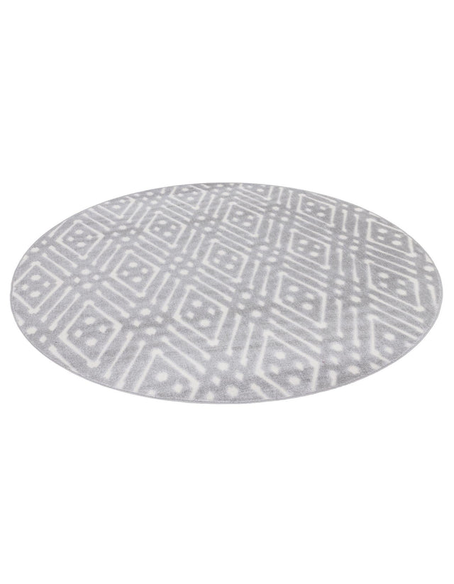 Gray 8' x 8' Sabrina Soto Outdoor Round Area Rug Weather Resistant for Patio, Deck, Terrace, Balcony, Porch Durable Carpet for Exterior Home Design for Sale at Rug Engine
