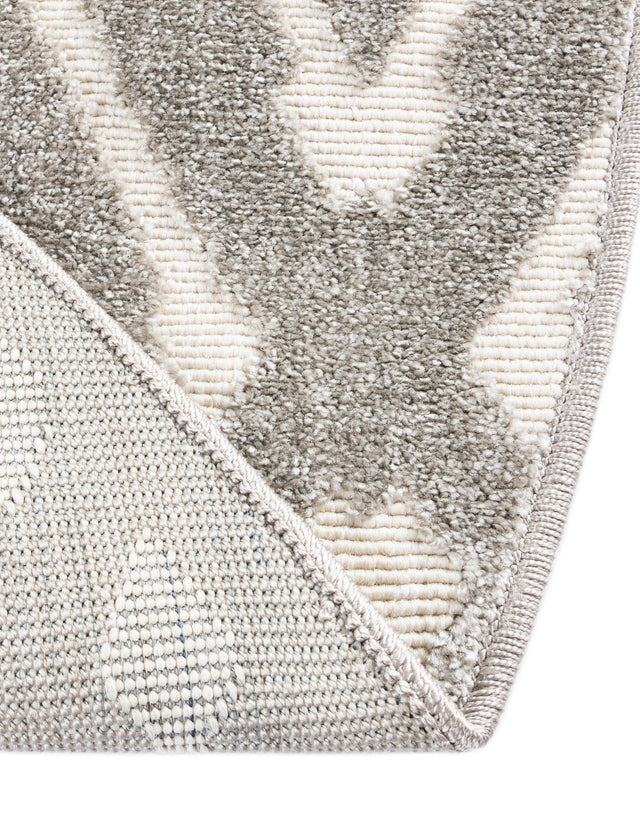 Gray 8' x 8' Sabrina Soto Outdoor Round Area Rug Weather Resistant for Patio, Deck, Terrace, Balcony, Porch Durable Carpet for Exterior Home Design for Sale at Rug Engine
