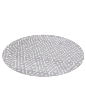 Gray 8' x 8' Sabrina Soto Outdoor Round Area Rug Weather Resistant for Patio, Deck, Terrace, Balcony, Porch Durable Carpet for Exterior Home Design for Sale at Rug Engine