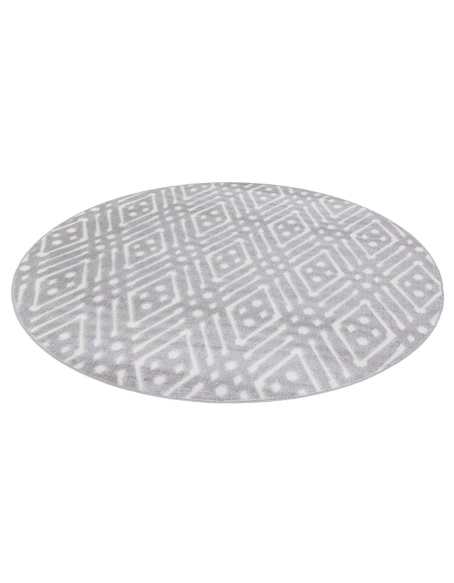 Gray 8' x 8' Sabrina Soto Outdoor Round Area Rug Weather Resistant for Patio, Deck, Terrace, Balcony, Porch Durable Carpet for Exterior Home Design for Sale at Rug Engine