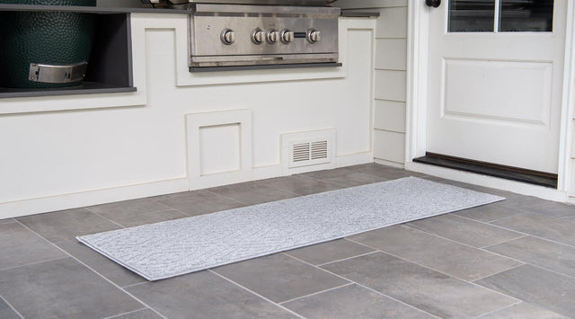 Gray 2' x 8' Sabrina Soto Outdoor Runner Area Rug Weather Resistant for Patio, Deck, Terrace, Balcony, Porch Durable Carpet for Exterior Home Design for Sale at Rug Engine