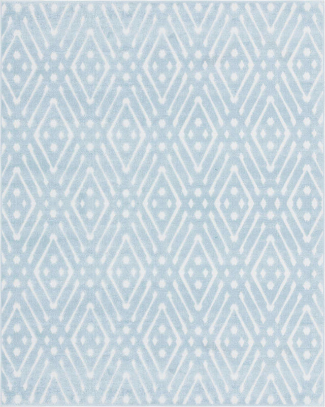 Light Blue 8' x 10' Sabrina Soto Outdoor Rectangle Area Rug Weather Resistant for Patio, Deck, Terrace, Balcony, Porch Durable Carpet for Exterior Home Design for Sale at Rug Engine