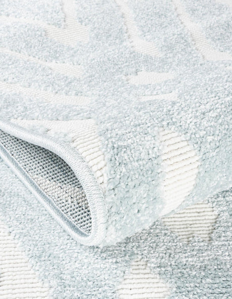 Light Blue 5' 1 x 8' Sabrina Soto Outdoor Rectangle Area Rug Weather Resistant for Patio, Deck, Terrace, Balcony, Porch