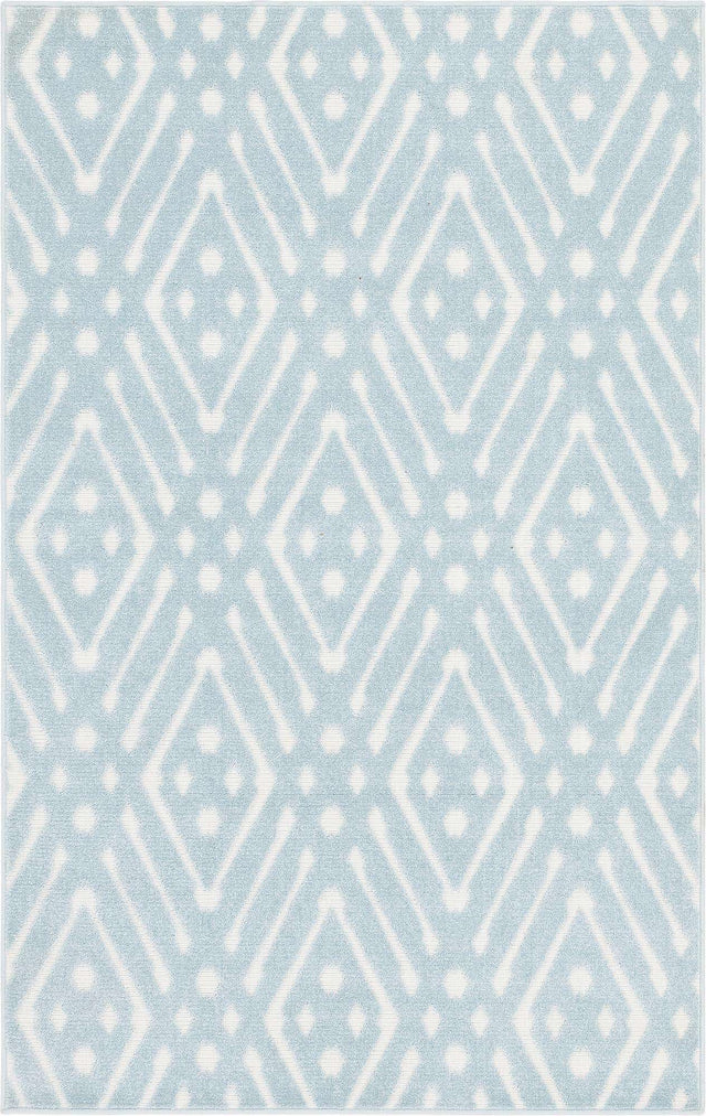 Light Blue 5' 1 x 8' Sabrina Soto Outdoor Rectangle Area Rug Weather Resistant for Patio, Deck, Terrace, Balcony, Porch Durable Carpet for Exterior Home Design for Sale at Rug Engine