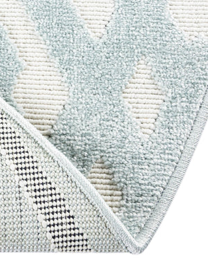 Light Blue 8' x 8' Sabrina Soto Outdoor Round Area Rug Weather Resistant for Patio, Deck, Terrace, Balcony, Porch Durable Carpet for Exterior Home Design for Sale at Rug Engine