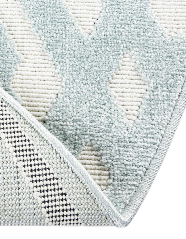 Light Blue 8' x 8' Sabrina Soto Outdoor Round Area Rug Weather Resistant for Patio, Deck, Terrace, Balcony, Porch Durable Carpet for Exterior Home Design for Sale at Rug Engine