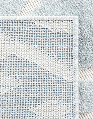 Light Blue 2' x 6' 1 Sabrina Soto Outdoor Runner Area Rug Weather Resistant for Patio, Deck, Terrace, Balcony, Porch Durable Carpet for Exterior Home Design for Sale at Rug Engine