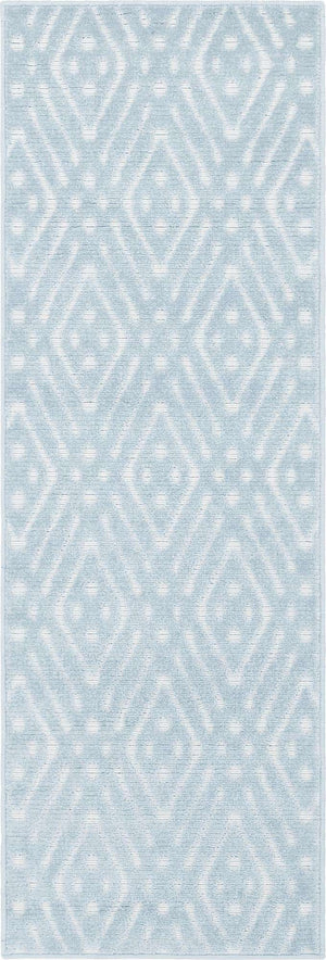 Light Blue 2' x 6' 1 Sabrina Soto Outdoor Runner Area Rug Weather Resistant for Patio, Deck, Terrace, Balcony, Porch Durable Carpet for Exterior Home Design for Sale at Rug Engine