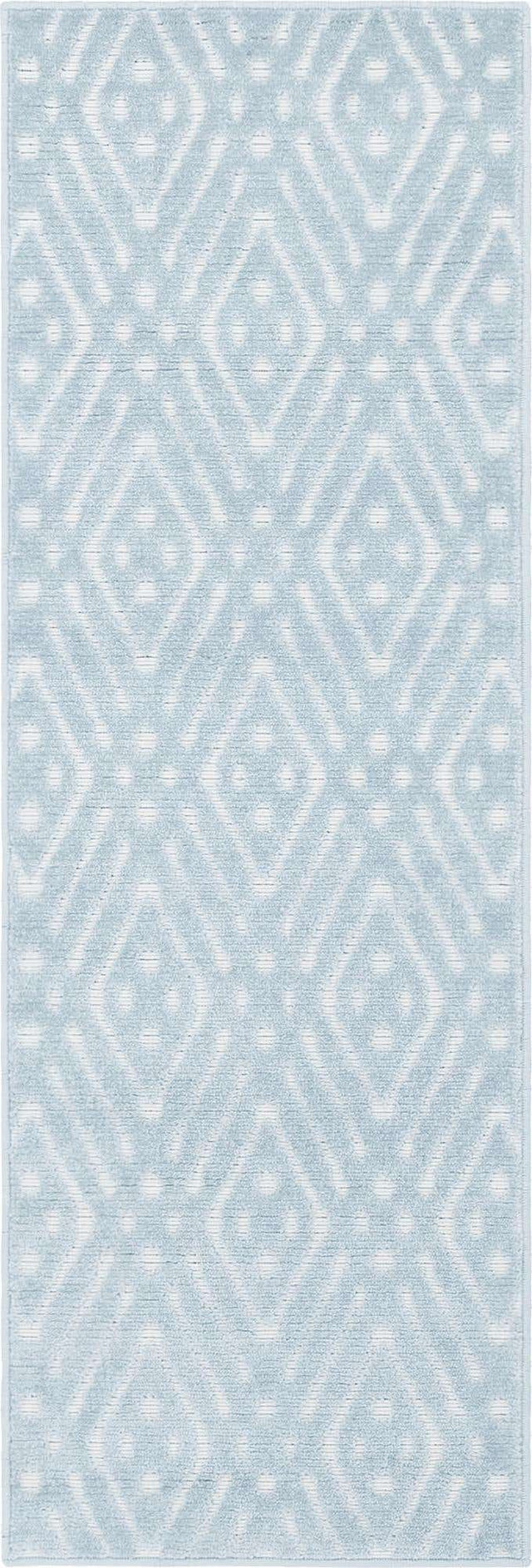 Light Blue 2' x 6' 1 Sabrina Soto Outdoor Runner Area Rug Weather Resistant for Patio, Deck, Terrace, Balcony, Porch Durable Carpet for Exterior Home Design for Sale at Rug Engine