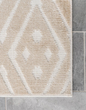 Beige 4' 1 x 6' 1 Sabrina Soto Outdoor Rectangle Area Rug Weather Resistant for Patio, Deck, Terrace, Balcony, Porch Durable Carpet for Exterior Home Design for Sale at Rug Engine
