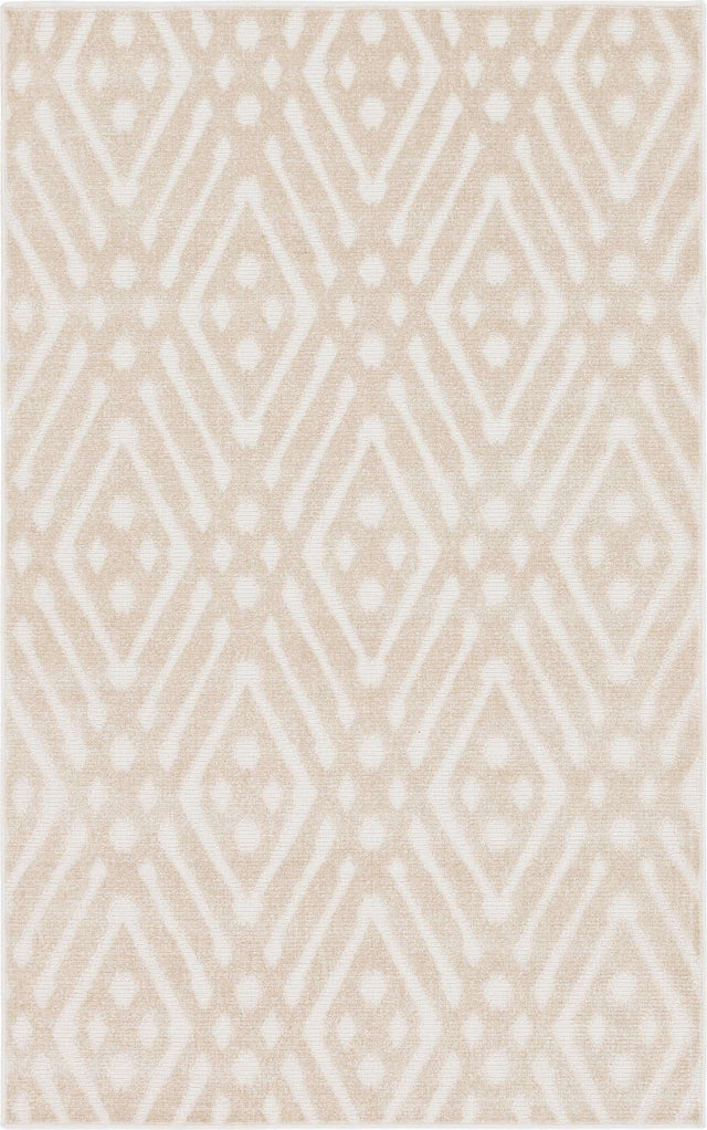 Beige 5' 1 x 8' Sabrina Soto Outdoor Rectangle Area Rug Weather Resistant for Patio, Deck, Terrace, Balcony, Porch Durable Carpet for Exterior Home Design for Sale at Rug Engine