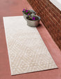 Beige 2' x 8' Sabrina Soto Outdoor Runner Area Rug Weather Resistant for Patio, Deck, Terrace, Balcony, Porch Durable Carpet for Exterior Home Design for Sale at Rug Engine