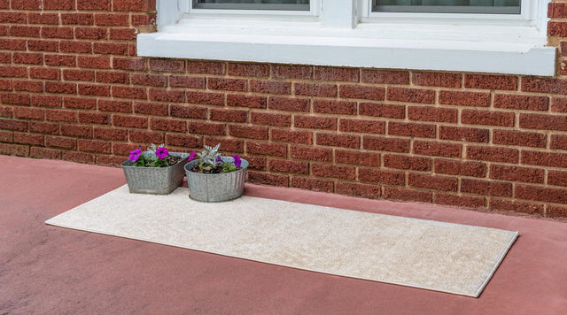 Beige 2' x 8' Sabrina Soto Outdoor Runner Area Rug Weather Resistant for Patio, Deck, Terrace, Balcony, Porch Durable Carpet for Exterior Home Design for Sale at Rug Engine