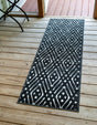 Black 2' x 6' 1 Sabrina Soto Outdoor Runner Area Rug Weather Resistant for Patio, Deck, Terrace, Balcony, Porch Durable Carpet for Exterior Home Design for Sale at Rug Engine