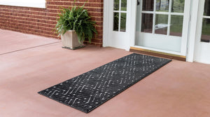 Black 2' x 6' 1 Sabrina Soto Outdoor Runner Area Rug Weather Resistant for Patio, Deck, Terrace, Balcony, Porch Durable Carpet for Exterior Home Design for Sale at Rug Engine