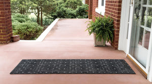Black 2' x 6' 1 Sabrina Soto Outdoor Runner Area Rug Weather Resistant for Patio, Deck, Terrace, Balcony, Porch Durable Carpet for Exterior Home Design for Sale at Rug Engine