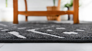 Black 2' x 6' 1 Sabrina Soto Outdoor Runner Area Rug Weather Resistant for Patio, Deck, Terrace, Balcony, Porch Durable Carpet for Exterior Home Design for Sale at Rug Engine