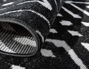 Black 2' x 6' 1 Sabrina Soto Outdoor Runner Area Rug Weather Resistant for Patio, Deck, Terrace, Balcony, Porch Durable Carpet for Exterior Home Design for Sale at Rug Engine