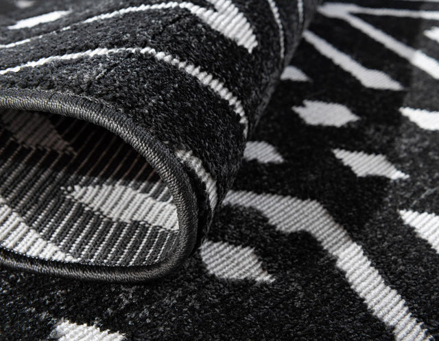 Black 2' x 6' 1 Sabrina Soto Outdoor Runner Area Rug Weather Resistant for Patio, Deck, Terrace, Balcony, Porch Durable Carpet for Exterior Home Design for Sale at Rug Engine