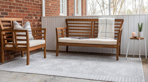 Gray 4' 1 x 6' 1 Sabrina Soto Outdoor Rectangle Area Rug Weather Resistant for Patio, Deck, Terrace, Balcony, Porch Durable Carpet for Exterior Home Design for Sale at Rug Engine