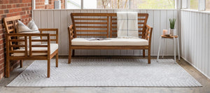 Gray 4' 1 x 6' 1 Sabrina Soto Outdoor Rectangle Area Rug Weather Resistant for Patio, Deck, Terrace, Balcony, Porch Durable Carpet for Exterior Home Design for Sale at Rug Engine