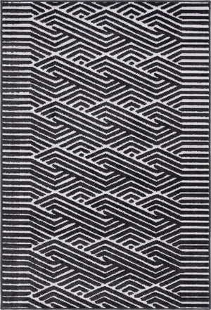 Black 4' 1 x 6' 1 Sabrina Soto Outdoor Rectangle Area Rug Weather Resistant for Patio, Deck, Terrace, Balcony, Porch Durable Carpet for Exterior Home Design for Sale at Rug Engine