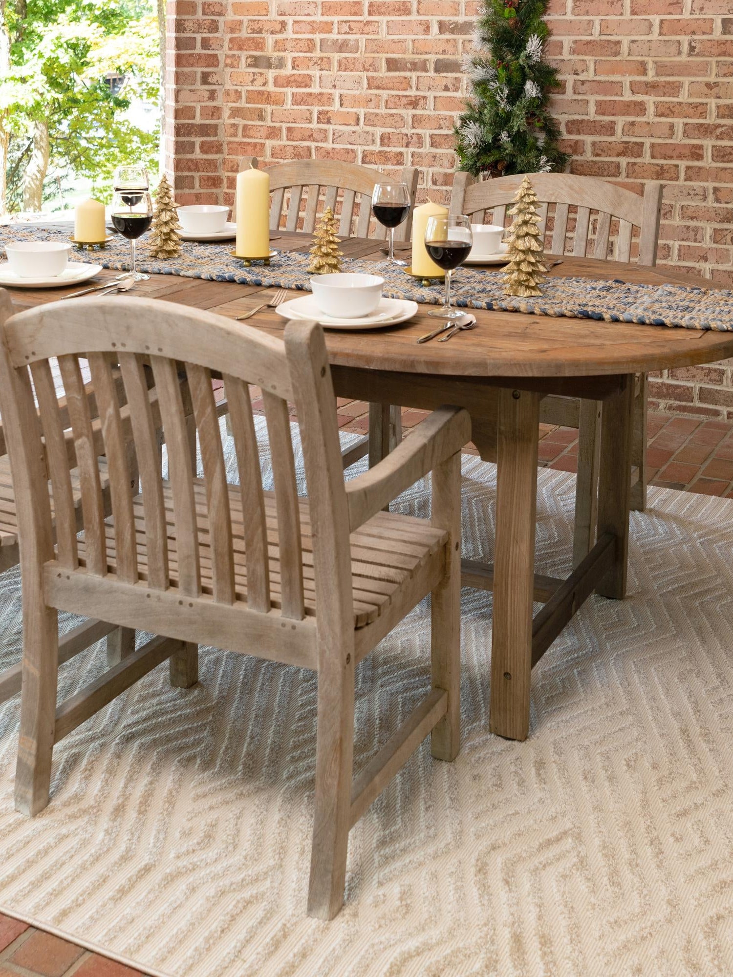 Beige 8' x 10' Sabrina Soto Outdoor Rectangle Area Rug Weather Resistant for Patio, Deck, Terrace, Balcony, Porch Durable Carpet for Exterior Home Design for Sale at Rug Engine