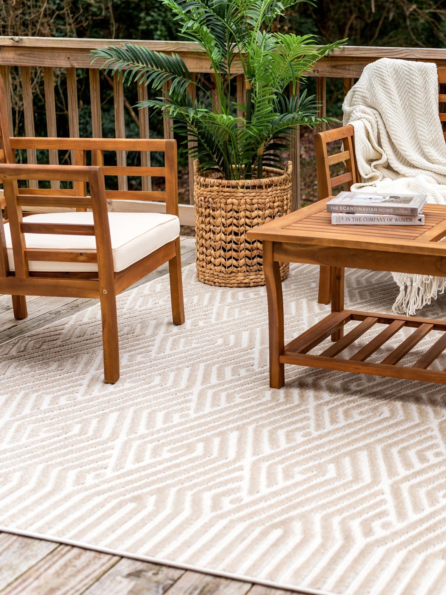 Beige 4' 1 x 6' 1 Sabrina Soto Outdoor Rectangle Area Rug Weather Resistant for Patio, Deck, Terrace, Balcony, Porch Durable Carpet for Exterior Home Design for Sale at Rug Engine