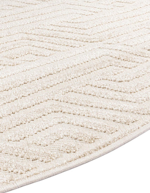 Beige 8' x 8' Sabrina Soto Outdoor Round Area Rug Weather Resistant for Patio, Deck, Terrace, Balcony, Porch Durable Carpet for Exterior Home Design for Sale at Rug Engine