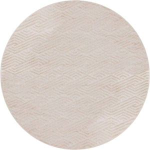 Beige 8' x 8' Sabrina Soto Outdoor Round Area Rug Weather Resistant for Patio, Deck, Terrace, Balcony, Porch Durable Carpet for Exterior Home Design for Sale at Rug Engine